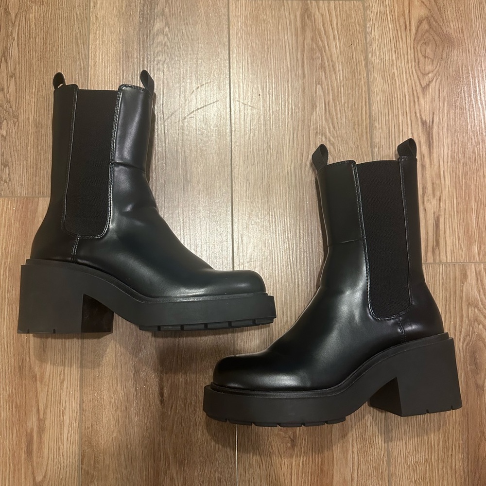 Zara Black Heeled Boots